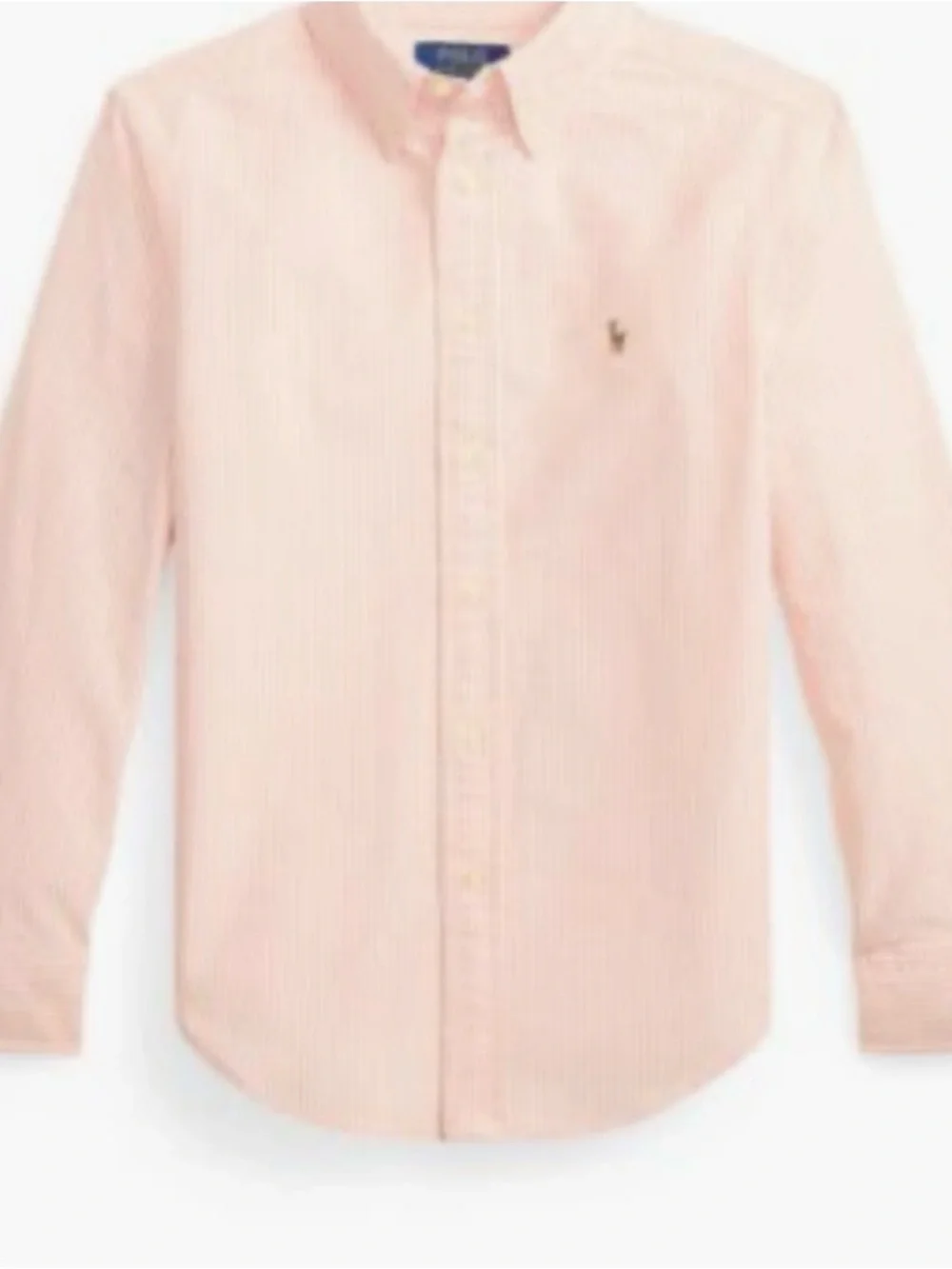 Ralph Lauren sport Youth Button-Down Shirt Size 10 Like NEW Pink & White Stripes